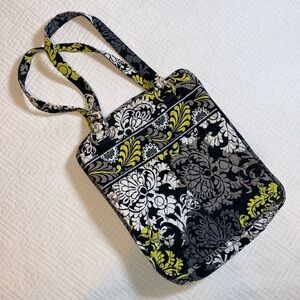 Vera Bradley Baroque Medium Cotton Tote, Yellow Gray & Black, Retired Design